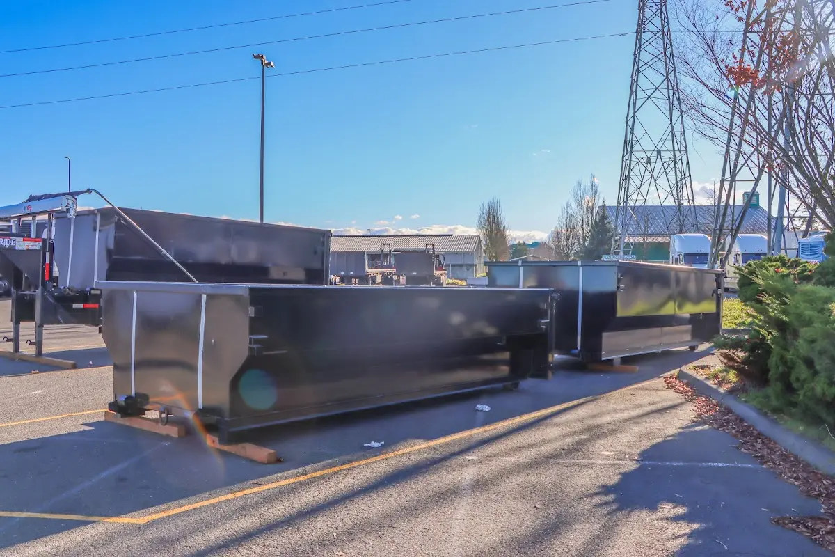 Roll-off dumpster ready for waste disposal at job site for Construction Dumpster Rental in Allentown